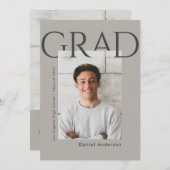 モダンシンプル写真卒業発表 案内状 (正面/裏面)