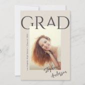 モダンシンプル写真卒業発表 案内状 (正面)