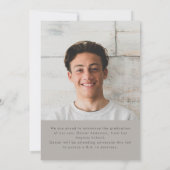 モダンシンプル写真卒業発表 案内状 (裏面)