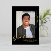 モダンシンプル写真卒業発表 箔招待状 (立ち正面)