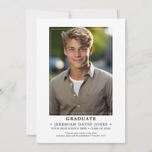 モダンシンプル写真卒業 案内状 (正面)