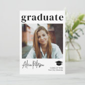 モダンシンプル写真卒業 案内状 (スタンド正面)