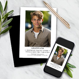 モダンシンプル写真卒業 案内状