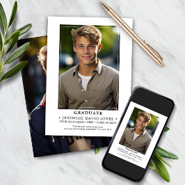 モダンシンプル写真卒業 案内状