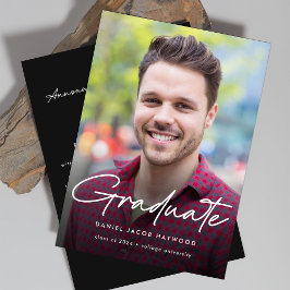 モダンシンプル写真卒業 案内状