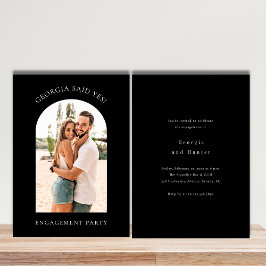 モダンシンプル写真婚約パーティ シーズンカード