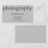 モダンシンプル写真家グレー名刺 名刺 (正面/裏面)