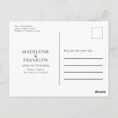 モダンシンプル写真灰色ミニマル書道 ポストカード (裏面)