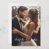 モダンシンプル写真結婚ありがとう サンキューカード (正面)