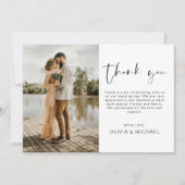 モダンシンプル写真結婚のエレガントサンキューカード 招待状 (正面)