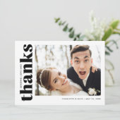 モダンシンプル写真結婚のサンキューカード サンキューカード (スタンド正面)