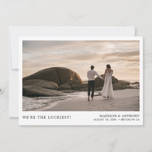 モダンシンプル写真結婚のサンキューカード サンキューカード (正面)