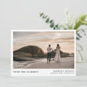 モダンシンプル写真結婚のサンキューカード サンキューカード (スタンド正面)