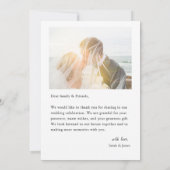 モダンシンプル写真結婚のサンキューカード 招待状 (裏面)