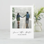 モダンシンプル写真結婚式の日付の保存 セーブザデート (スタンド正面)