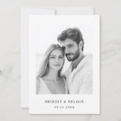 モダンシンプル写真結婚式 セーブザデート (裏面)