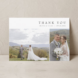 モダンシンプル写真結婚Wノート3枚 サンキューカード