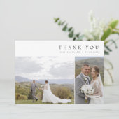 モダンシンプル写真結婚Wノート3枚 サンキューカード (スタンド正面)