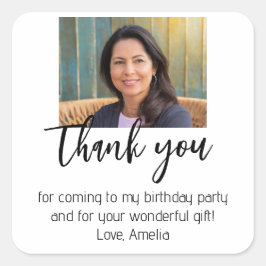 モダンシンプル写真誕生日 スクエアシール