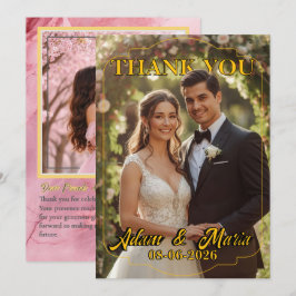 モダンシンプル写真 結婚式のお礼デザイントレンド 2026 サンキューカード
