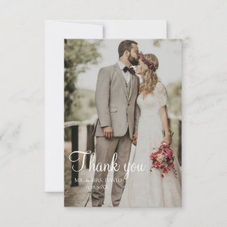 モダンシンプル写真 結婚式 サンクスカード サンキューカード