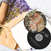 モダンシンプル写真QRコードの日付を保存結婚する 招待状