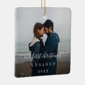 モダンシンプル初めてのクリスマス婚約した セラミックオーナメント (右)