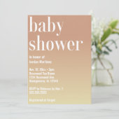 モダンシンプル勾配赤ちゃんはっきりしたシャワー 招待状 (スタンド正面)
