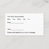 モダンシンプル医アポイントメントカード 予約カード (裏面)