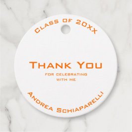 モダンシンプル卒業オレンジサンキュー フェイバータグ