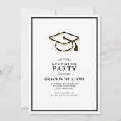 モダンシンプル卒業キャップグラードパーティー 招待状 (正面)
