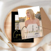 モダンシンプル卒業写真スクリプトカード 案内状