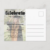 モダンシンプル卒業写真白黒 インビテーションポストカード (裏面)