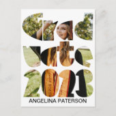 モダンシンプル卒業写真白黒 インビテーションポストカード (正面)