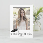 モダンシンプル卒業写真 カード (スタンド正面)