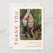 モダンシンプル卒業写真 サンキューカード (正面)