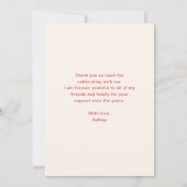 モダンシンプル卒業写真 サンキューカード (裏面)