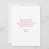 モダンシンプル卒業写真 サンキューカード (裏面)