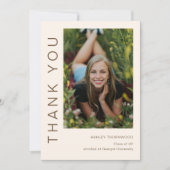 モダンシンプル卒業写真 サンキューカード (正面)