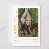 モダンシンプル卒業写真 サンキューカード (正面)
