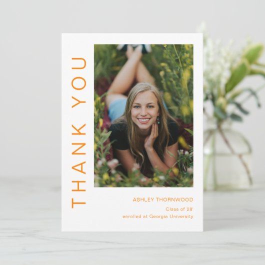 モダンシンプル卒業写真 サンキューカード (スタンド正面)
