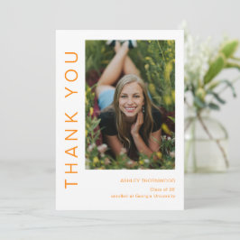 モダンシンプル卒業写真 サンキューカード