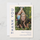 モダンシンプル卒業写真 サンキューカード (正面)