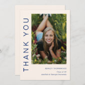 モダンシンプル卒業写真 サンキューカード (正面/裏面)