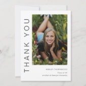 モダンシンプル卒業写真 サンキューカード (正面)