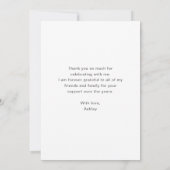 モダンシンプル卒業写真 サンキューカード (裏面)