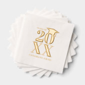 モダンシンプル卒業年 箔ナプキン (インサイチュ (積み重ね))