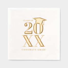 モダンシンプル卒業年 箔ナプキン
