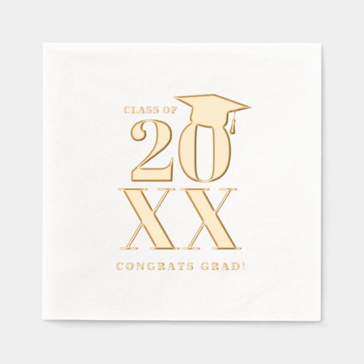 モダンシンプル卒業年 箔ナプキン (正面)