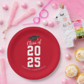 モダンシンプル卒業式2025年グラッドパーティー ペーパープレート (パーティー)